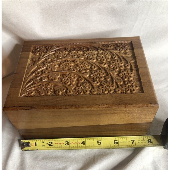 Wooden Urn Box for Ashes Cremation Box Decorative Urn Pet  8"x5.5" NEW!! - Picture 6 of 10